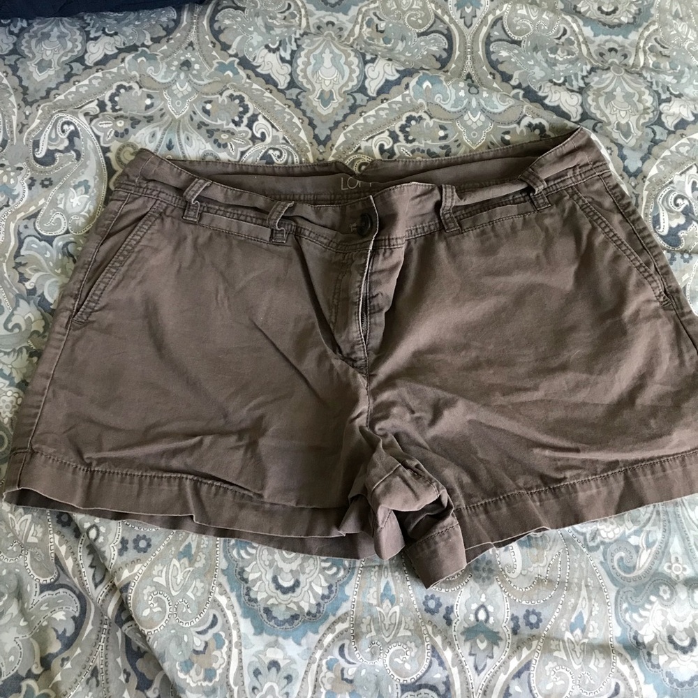 Loft Brown chino shorts, size 14